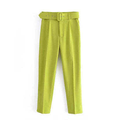 Pantalon à Taille Haute avec Ceinture Ajustable pour Femme | Idéal pour les Journées Décontractées