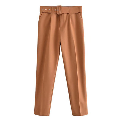 Pantalon à Taille Haute avec Ceinture Ajustable pour Femme | Idéal pour les Journées Décontractées