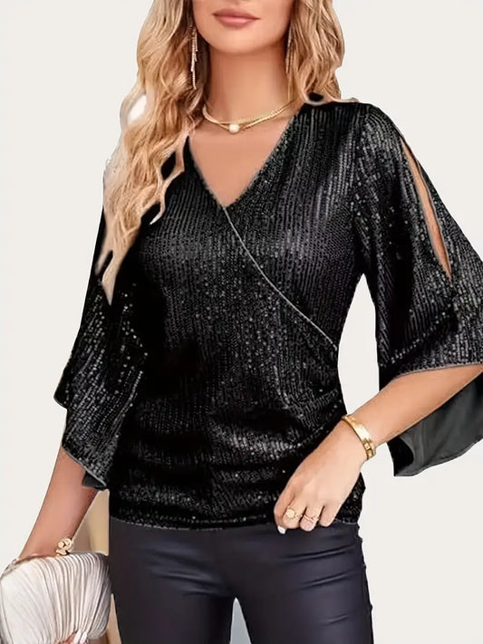 Haut Avec Col En V Et Coupe Polyvalente Pour Femme | Idéal Pour Usage Quotidien