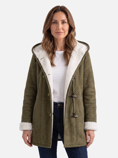 Duffle-coat à capuche avec fermeture à brandebourgs pour femmes | Idéal pour l’hiver