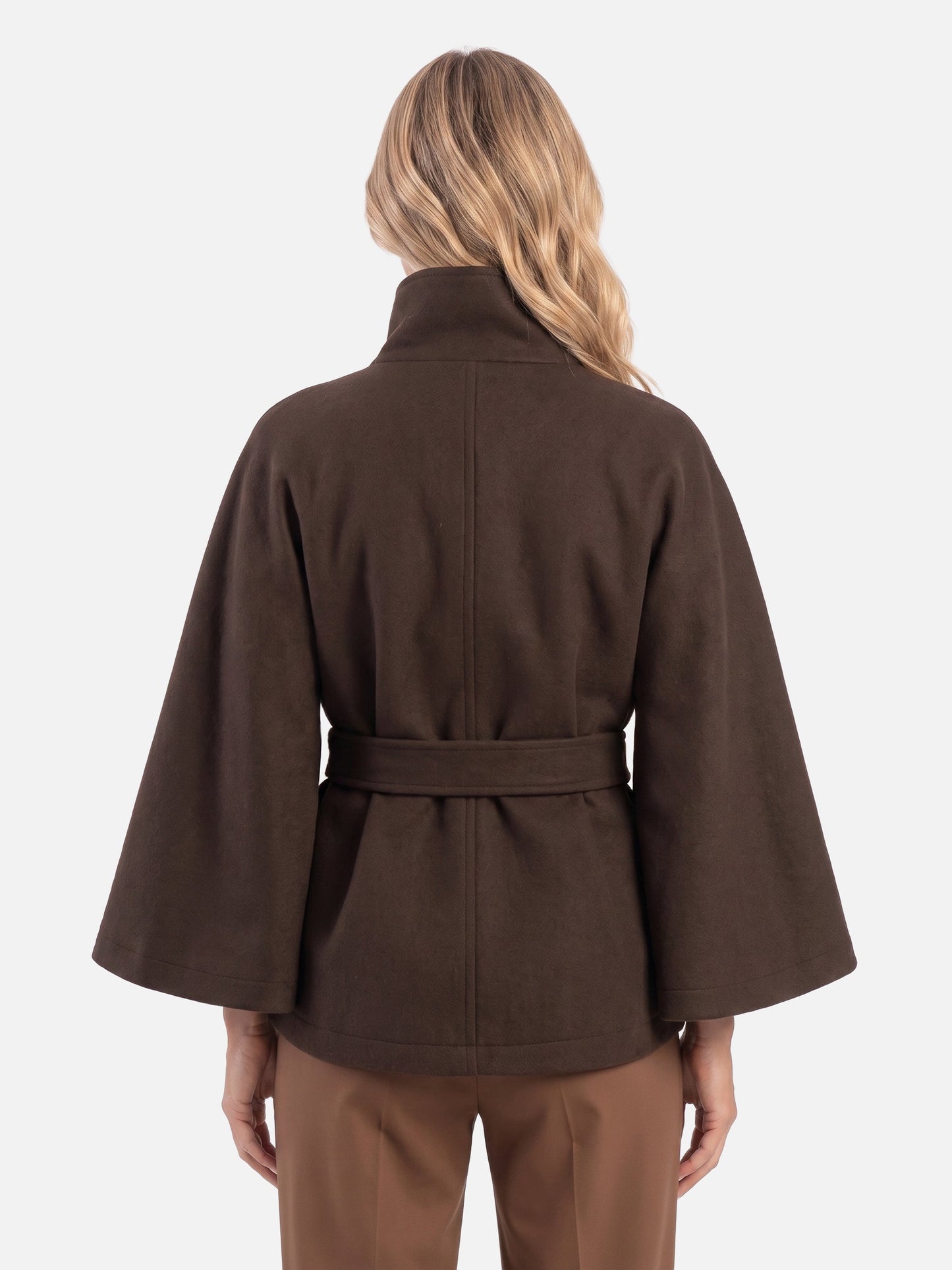 Manteau cape à col montant avec ceinture pour femmes | Idéal pour l’automne et l’hiver