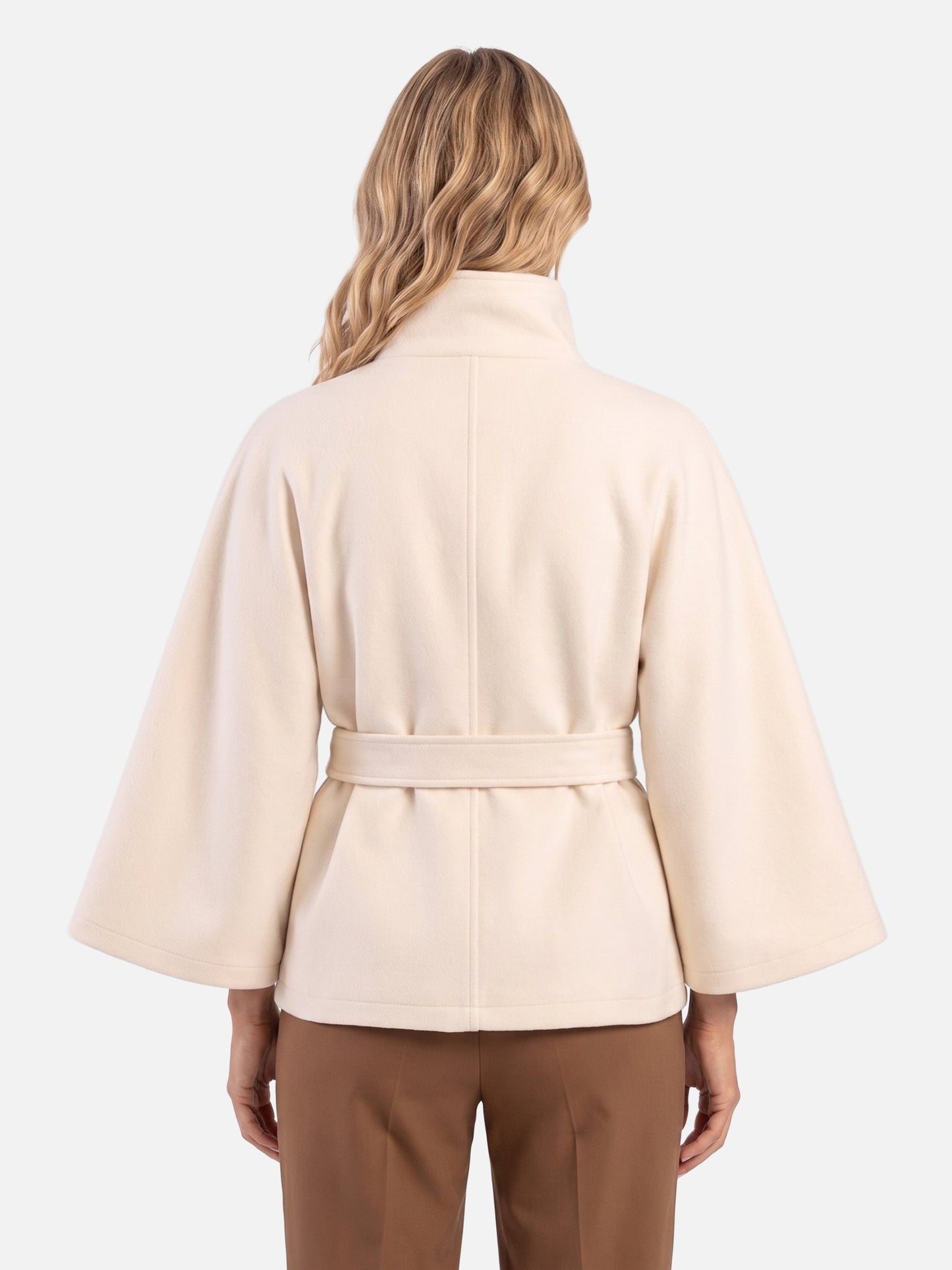 Manteau cape à col montant avec ceinture pour femmes | Idéal pour l’automne et l’hiver