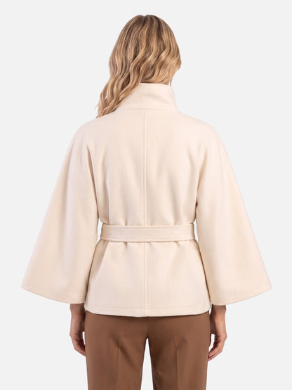 Manteau cape à col montant avec ceinture pour femmes | Idéal pour l’automne et l’hiver