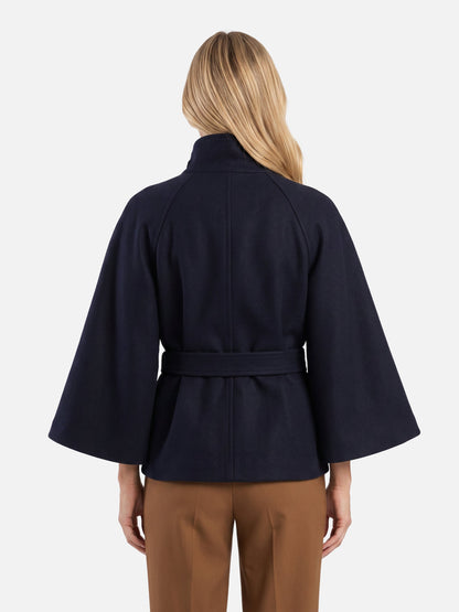 Manteau cape à col montant avec ceinture pour femmes | Idéal pour l’automne et l’hiver