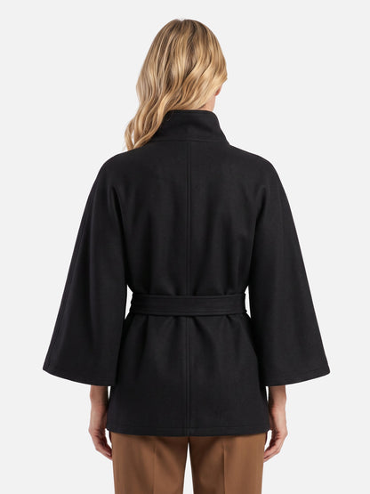 Manteau cape à col montant avec ceinture pour femmes | Idéal pour l’automne et l’hiver