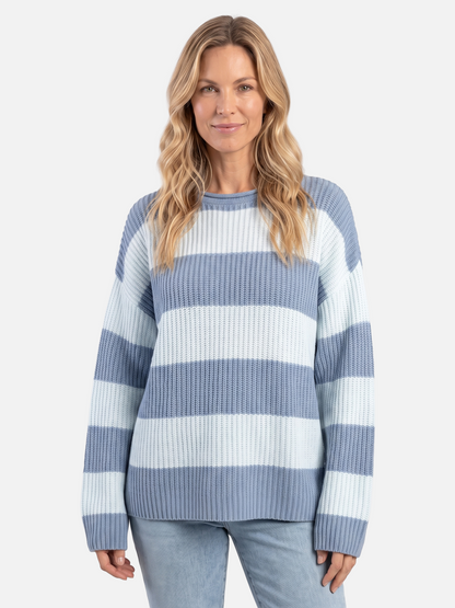 Pull rayures horizontales col rond pour femmes