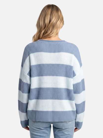 Pull rayures horizontales col rond pour femmes