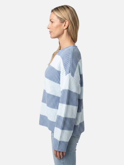 Pull rayures horizontales col rond pour femmes