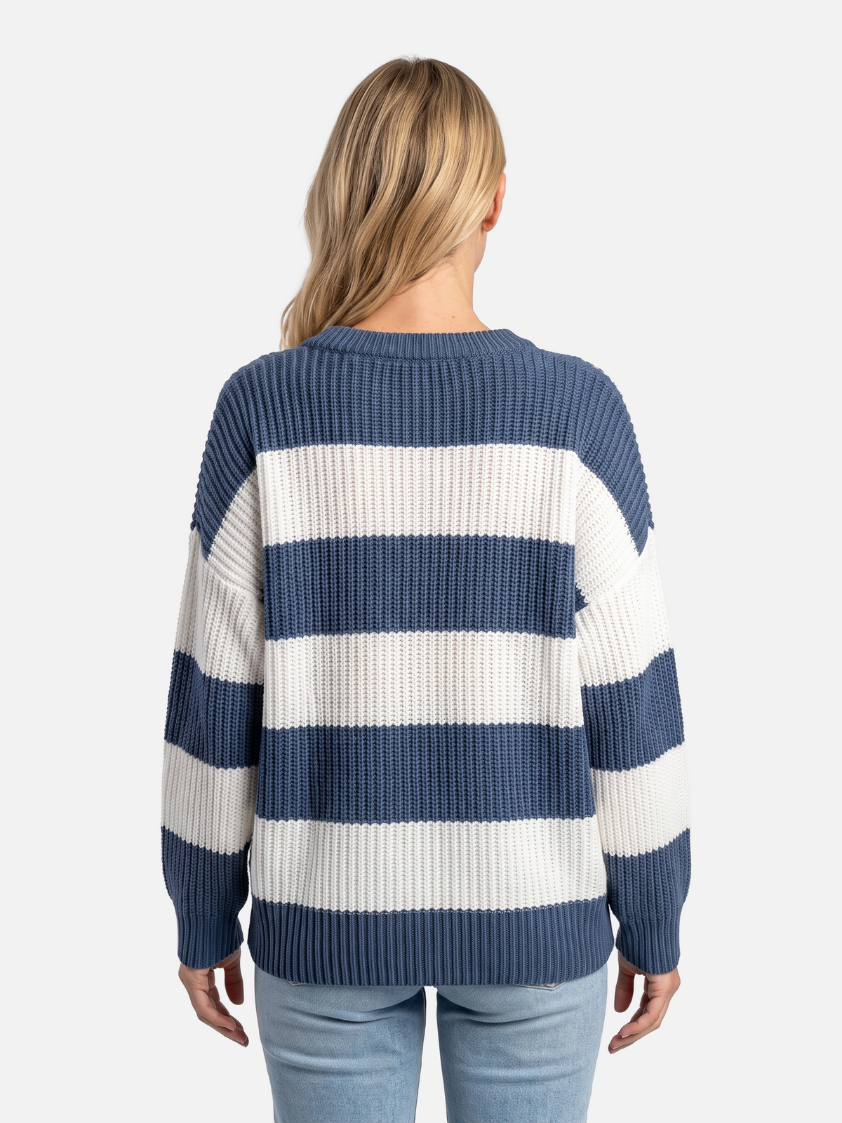 Pull rayures horizontales col rond pour femmes