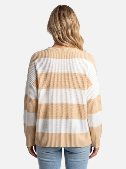 Pull rayures horizontales col rond pour femmes