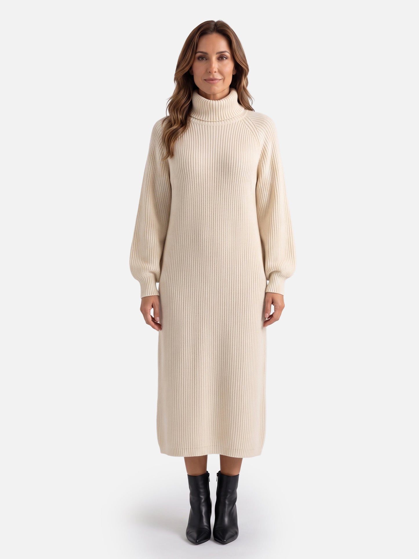 Robe pull col roulé pour femmes