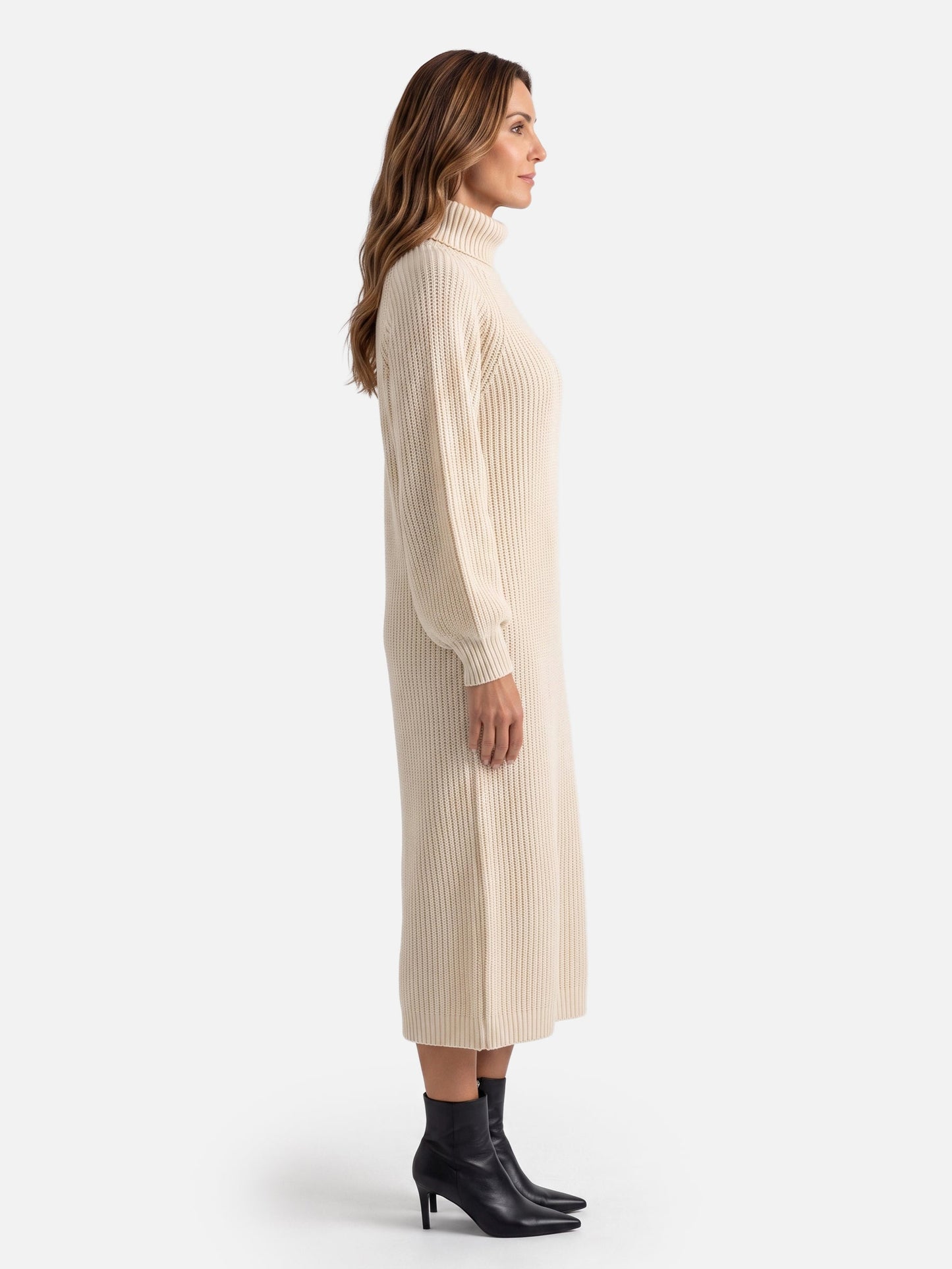Robe pull col roulé pour femmes