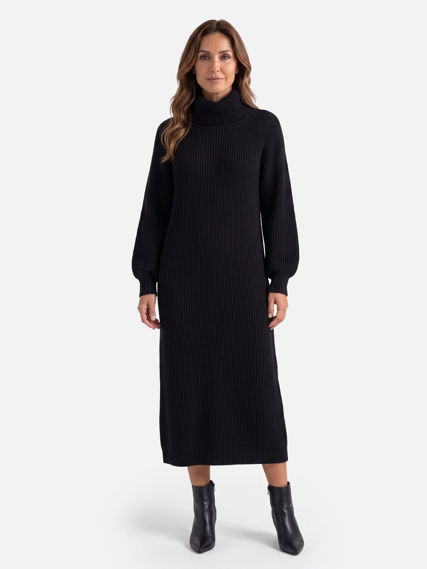 Robe pull col roulé pour femmes
