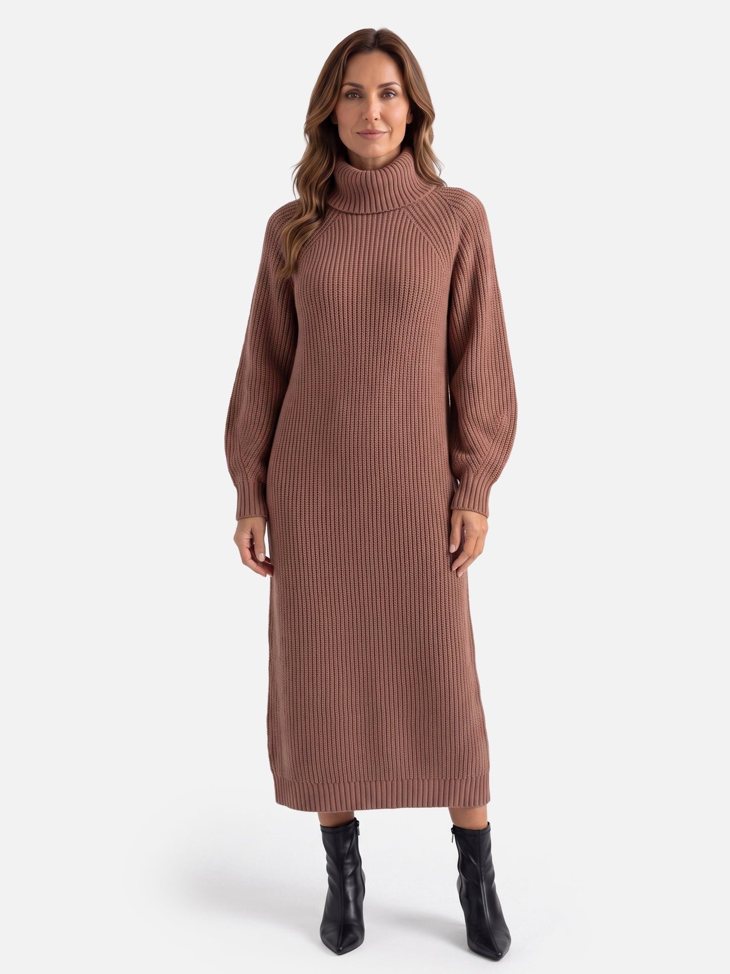 Robe pull col roulé pour femmes