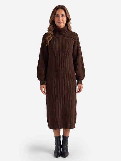 Robe pull col roulé pour femmes