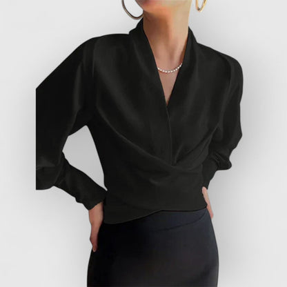 Blouse avec Manches Bouffantes et Boutonnage Frontal pour Femme | Idéale pour le Bureau ou les Événements Sociaux