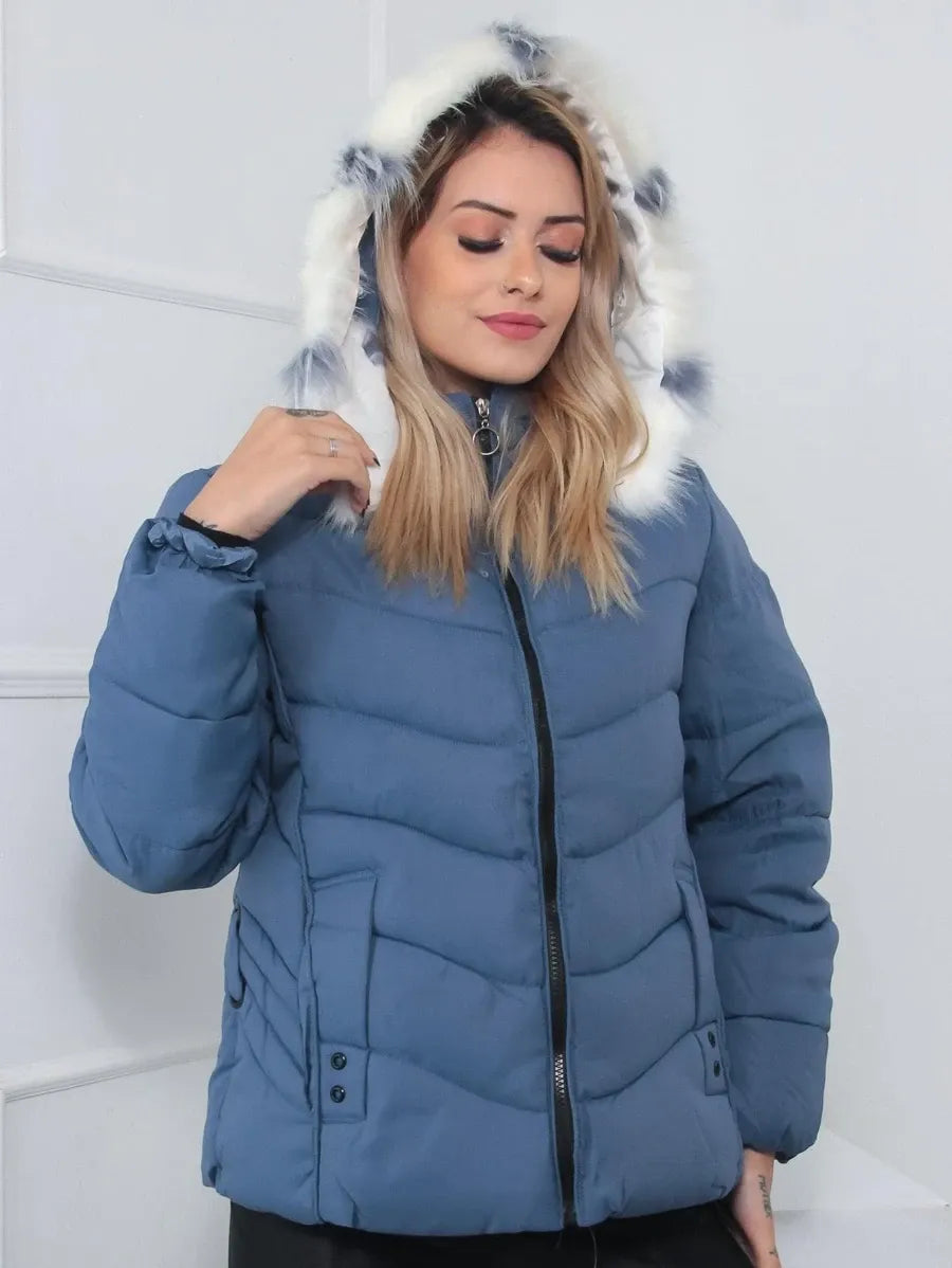 Veste Matelassée avec Capuche Amovible pour Femme | Idéale pour L’Hiver