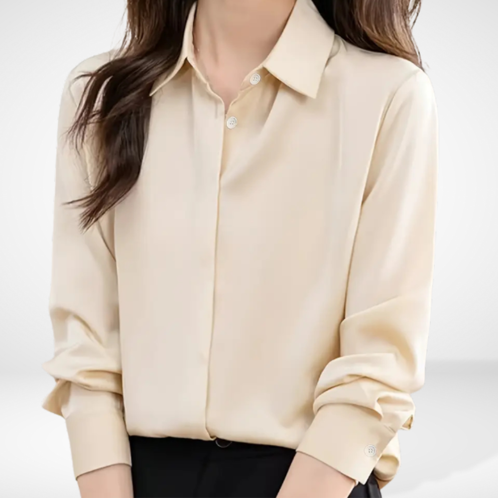 Blouse Fluide Avec Col Chemise Et Manches Longues Pour Femmes | Idéal Pour Usage Quotidien