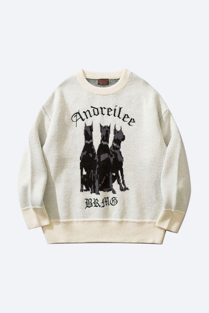 Pull-Over Homme avec Motif Chien pour Usage Quotidien | Idéal pour Occasions Décontractées