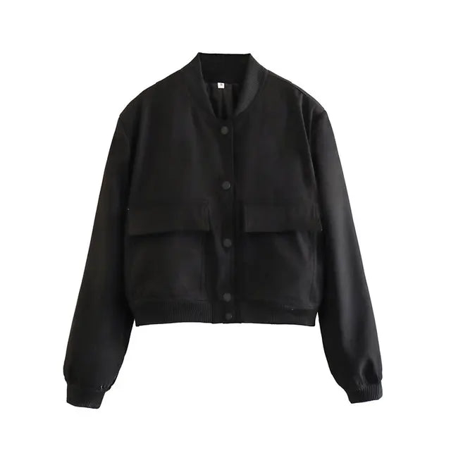 Veste Bomber Courte Avec Finitions Ajustées Pour Femme | Idéale Pour La Mi-Saison Et Le Port Quotidien