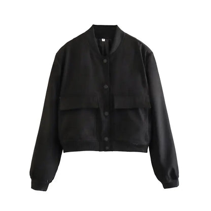 Veste Bomber Courte Avec Finitions Ajustées Pour Femme | Idéale Pour La Mi-Saison Et Le Port Quotidien