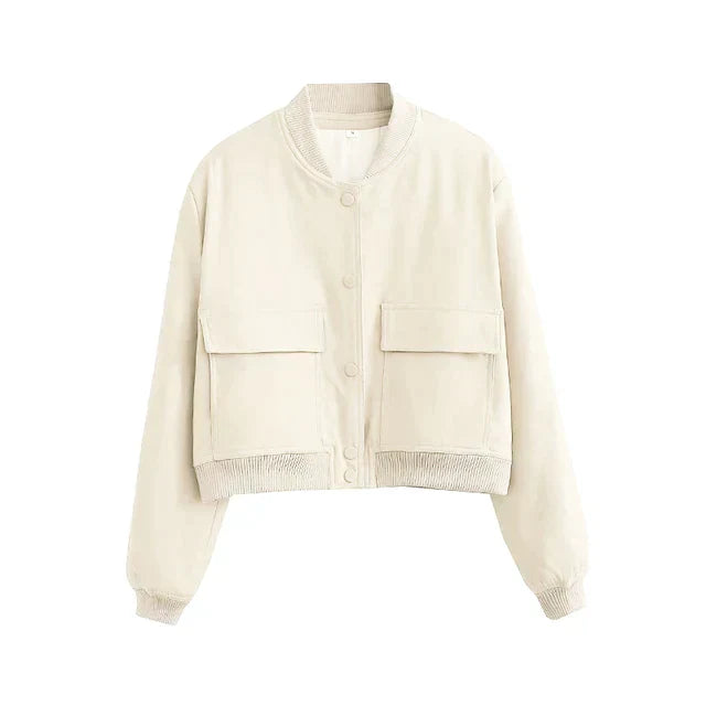 Veste Bomber Courte Avec Finitions Ajustées Pour Femme | Idéale Pour La Mi-Saison Et Le Port Quotidien