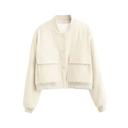 Veste Bomber Courte Avec Finitions Ajustées Pour Femme | Idéale Pour La Mi-Saison Et Le Port Quotidien