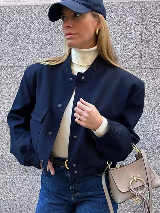 Veste Bomber Courte Avec Finitions Ajustées Pour Femme | Idéale Pour La Mi-Saison Et Le Port Quotidien