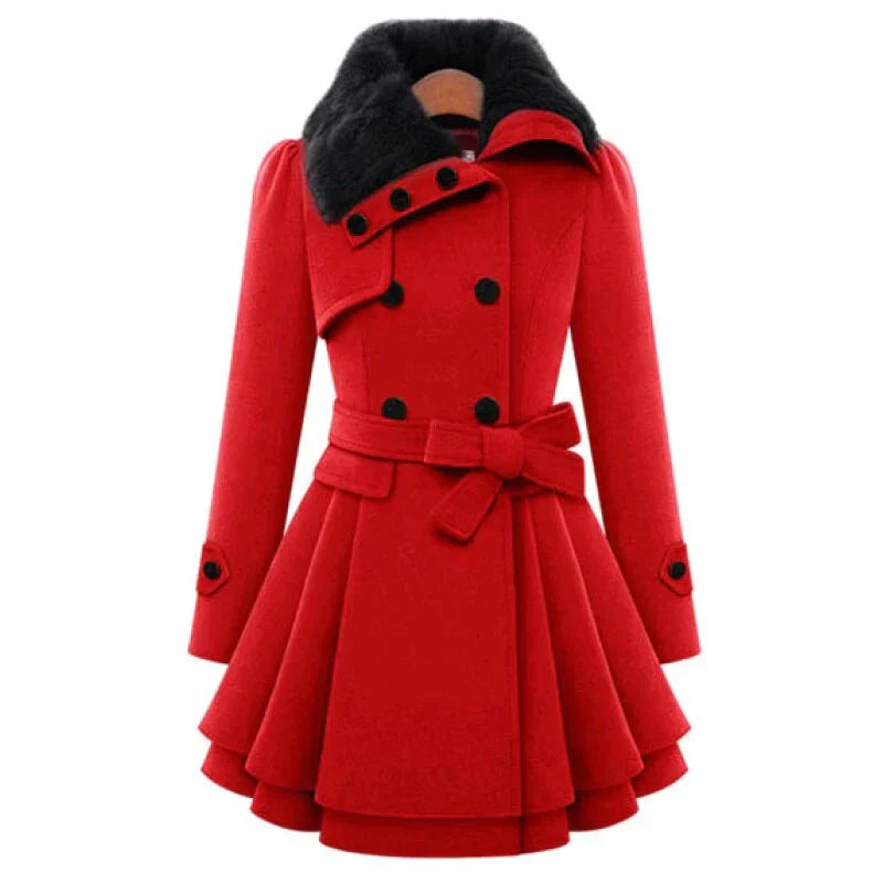Trench Long avec Doublure en Fausse Fourrure pour Femme | Idéal pour l’Hiver