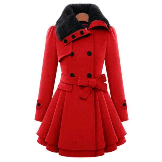 Trench Long avec Doublure en Fausse Fourrure pour Femme | Idéal pour l’Hiver