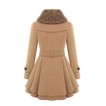Trench Long avec Doublure en Fausse Fourrure pour Femme | Idéal pour l’Hiver