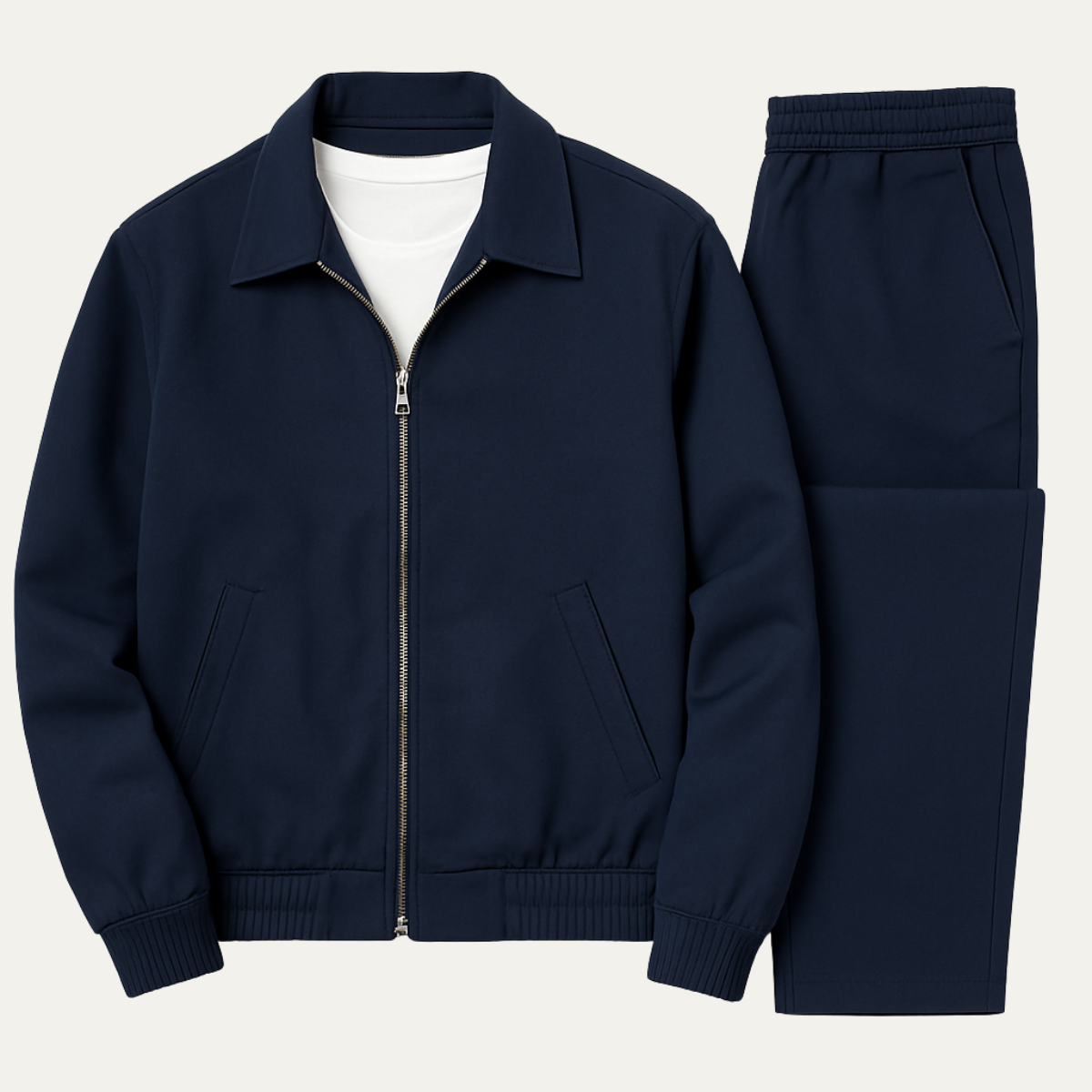 Ensemble Coordonné avec Veste Zippée et Pantalon pour Homme | Idéal pour les Sorties Décontractées