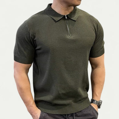 Chemise Tricotée Slim Fit avec Col Zippé pour Homme | Idéale pour un Usage Quotidien et Décontracté