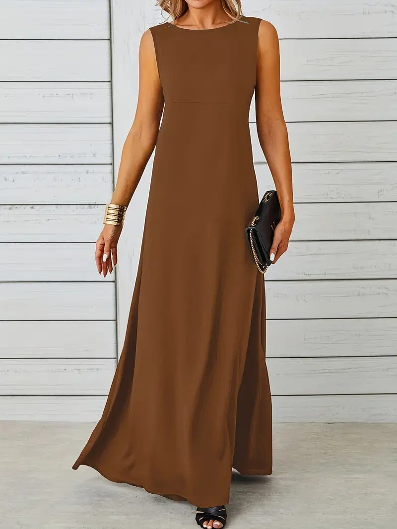 Robe Mi-longue Sans Manches Pour Femme | Idéale Pour Les Tenues Quotidiennes Et Décontractées