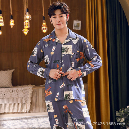 Pyjama Deux Pièces pour Homme avec Haut à Manches Longues et Pantalon | Idéal pour le Printemps et l'Automne