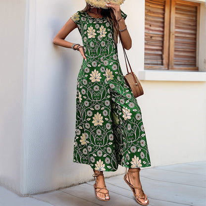 Combinaison À Motif Floral Avec Poches Latérales Pour Femme | Idéale Pour Saison Estivale