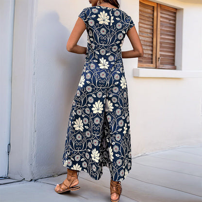 Combinaison À Motif Floral Avec Poches Latérales Pour Femme | Idéale Pour Saison Estivale