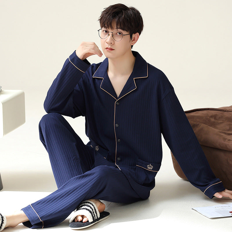 Pyjama pour Homme avec Haut à Manches Longues et Pantalon pour un Usage Quotidien | Idéal pour le Printemps et l’Automne