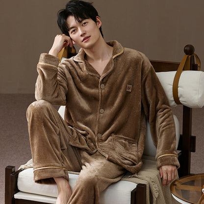 Pyjama pour Homme avec Manches Longues pour un Usage Intérieur | Idéal pour l’Automne et l’Hiver