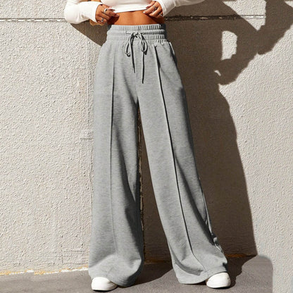 Pantalon Large avec Taille Élastique et Coupe Décontractée pour Femme | Idéal pour Quotidien et Activités