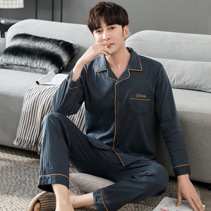 Pyjama Deux Pièces pour Homme avec Haut à Manches Longues et Pantalon | Idéal pour le Printemps et l’Automne