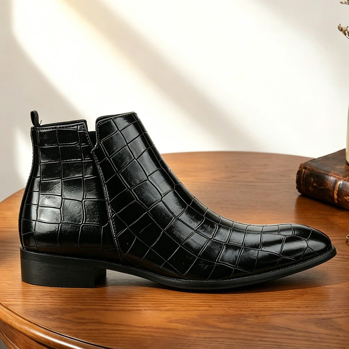 Bottines Chelsea à motif croco pour hommes