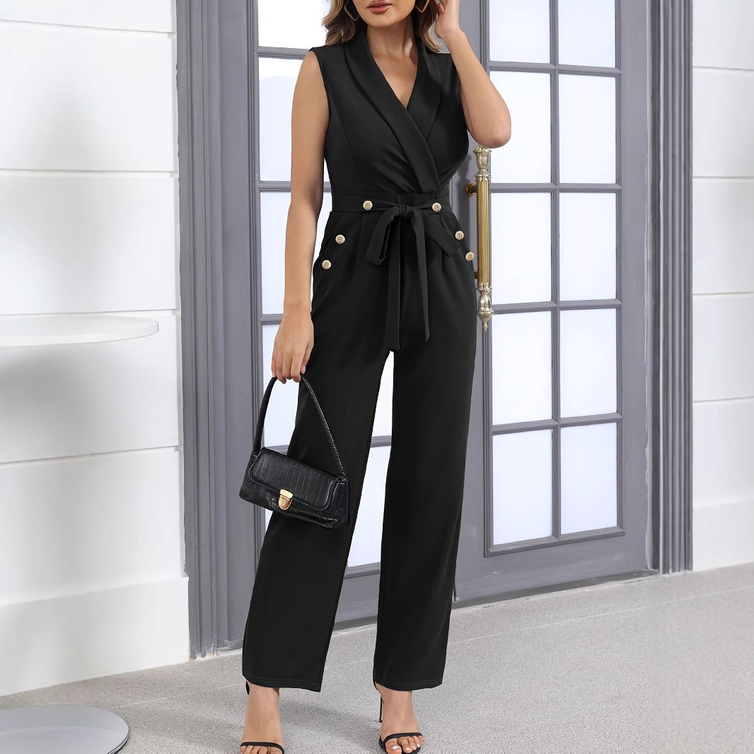 Combinaison Avec Coupe Ajustée Et Ceinture À Nouer Pour Femmes | Idéale Pour Les Occasions Formelles Ou Quotidiennes