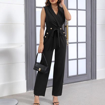 Combinaison Avec Coupe Ajustée Et Ceinture À Nouer Pour Femmes | Idéale Pour Les Occasions Formelles Ou Quotidiennes