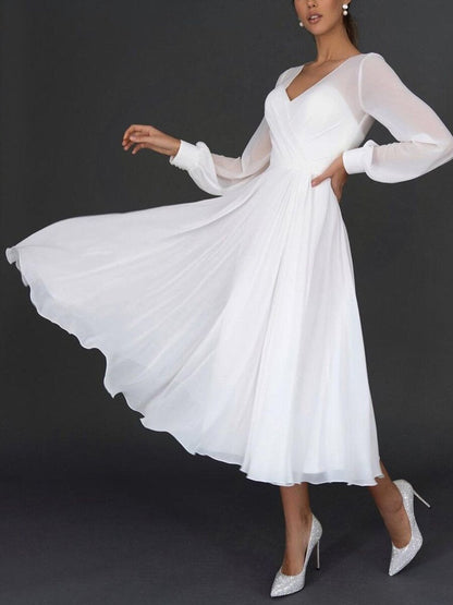 Robe Midi À Manches Longues Transparentes Pour Femmes | Idéal Pour Occasions Formelles