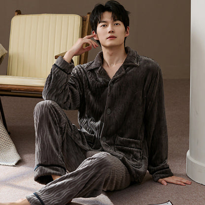 Pyjama Deux Pièces pour Homme avec Haut à Manches Longues et Pantalon | Idéal pour l’Automne et l’Hiver