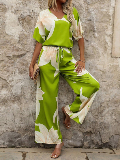 Combinaison Avec Imprimé Floral Et Taille Élastique Pour Femme | Idéal Pour Journées Chaudes