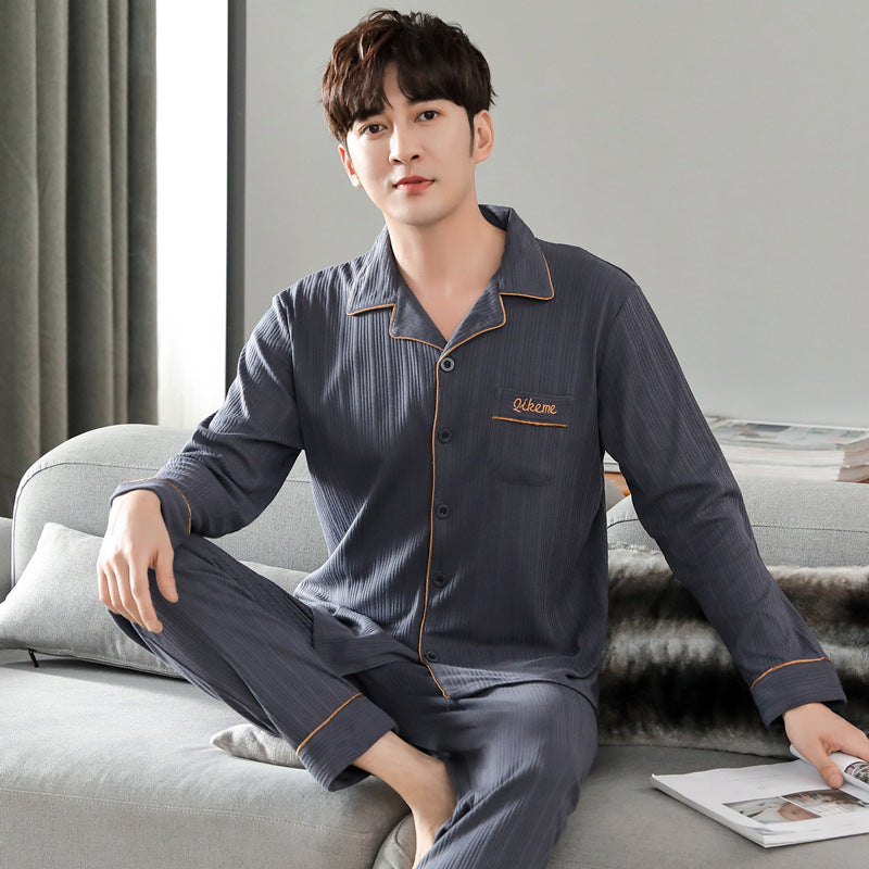 Pyjama Deux Pièces pour Homme avec Haut à Manches Longues et Pantalon | Idéal pour le Printemps et l’Automne