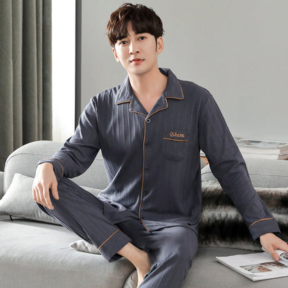 Pyjama Deux Pièces pour Homme avec Haut à Manches Longues et Pantalon | Idéal pour le Printemps et l’Automne