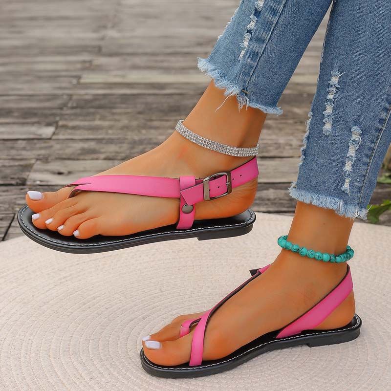 Sandales Plates Avec Brides Multiples Pour Femmes | Idéal Pour Saison Estivale